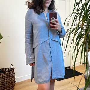 Poetry Easy Linen Shirt Blue Size 8